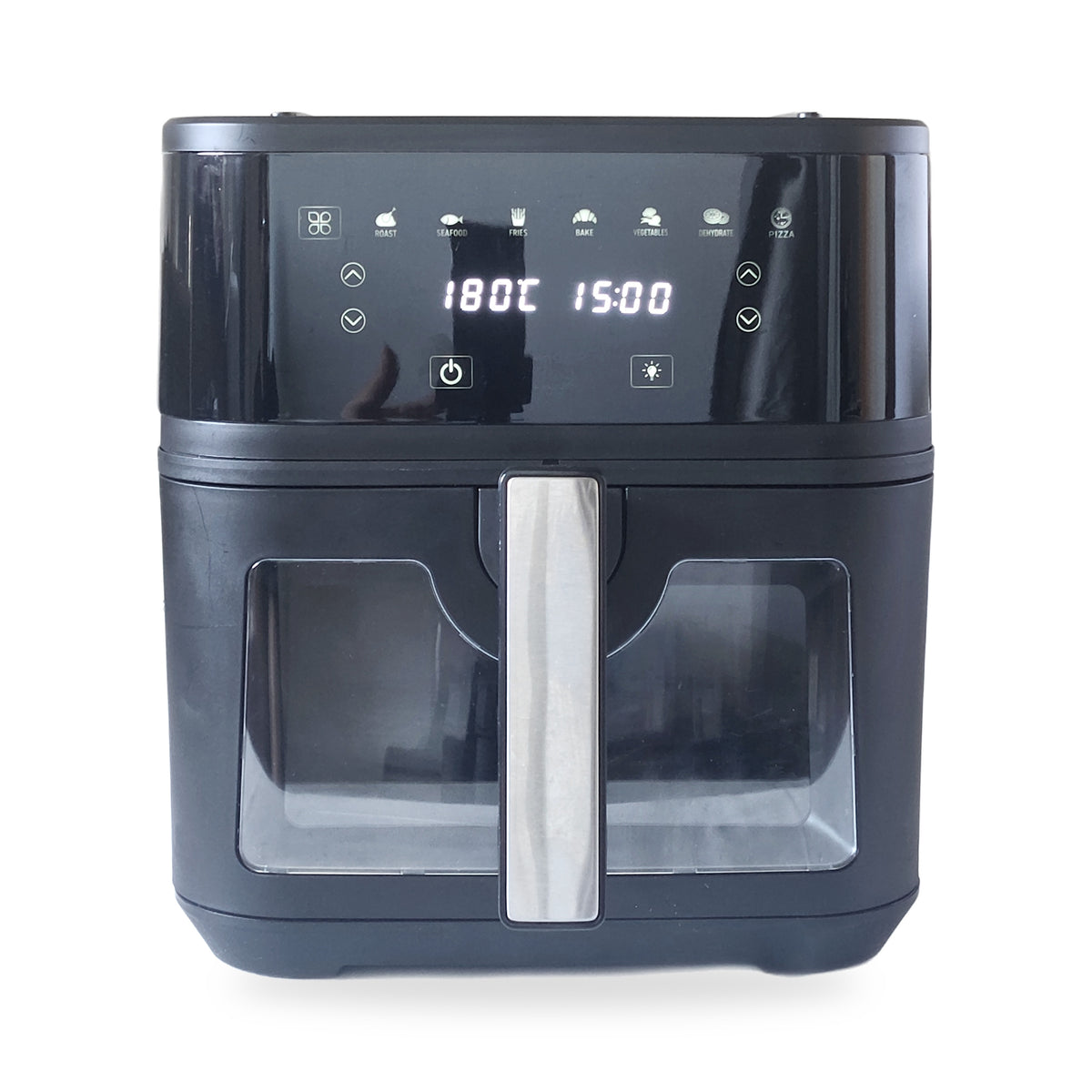 Friteuse à air 8L DuoGrill noire, vue de face
